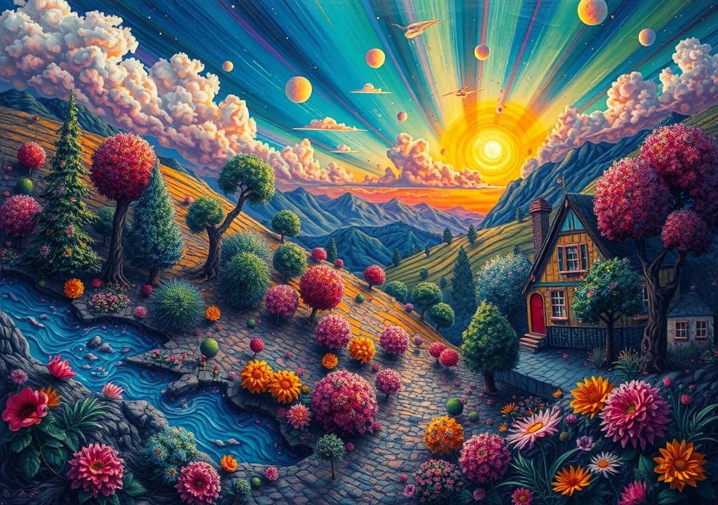 Colorful Surreal Landscape of Vibrating Non-Newtonian Fluids