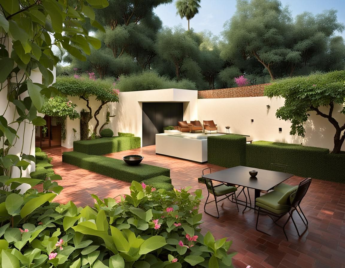 Rogelio Salmona Inspired Outdoor Oasis