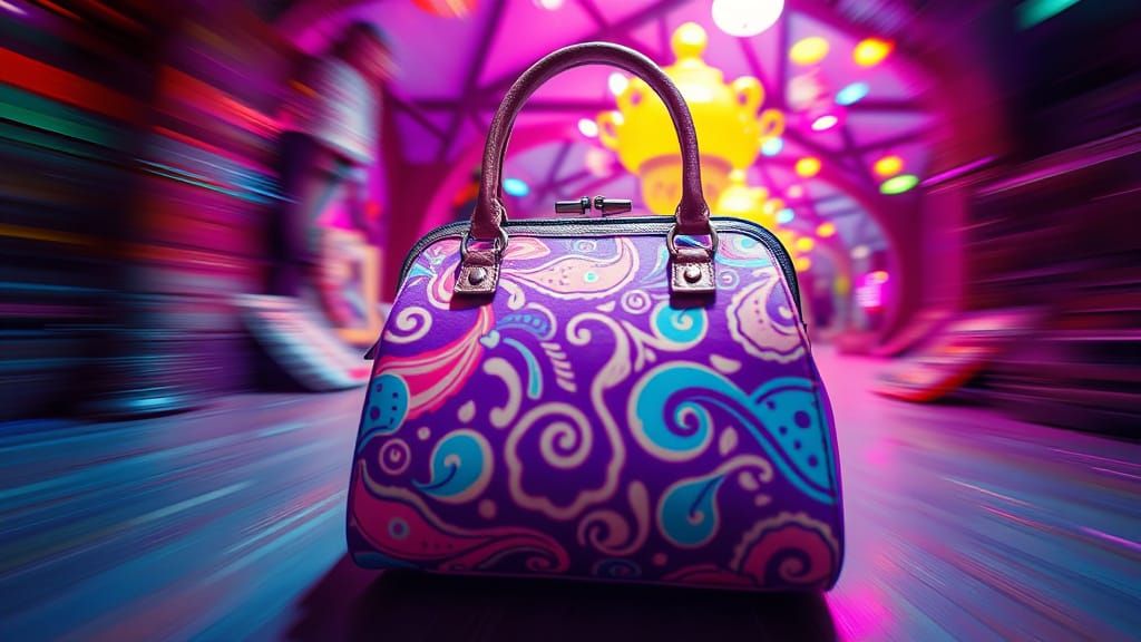 Cursed Paisley Purse with Felix the Cat in Psychedelic Telet...