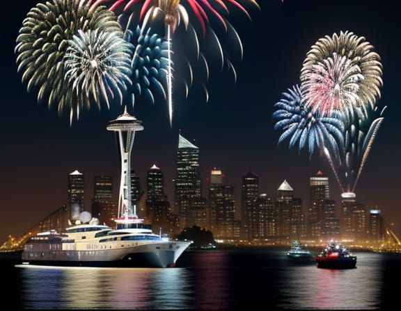 King Kong on Space Needle: Puget Sound Harbor