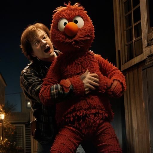 Elmo as Freddy Krueger: Nightmare Crossover