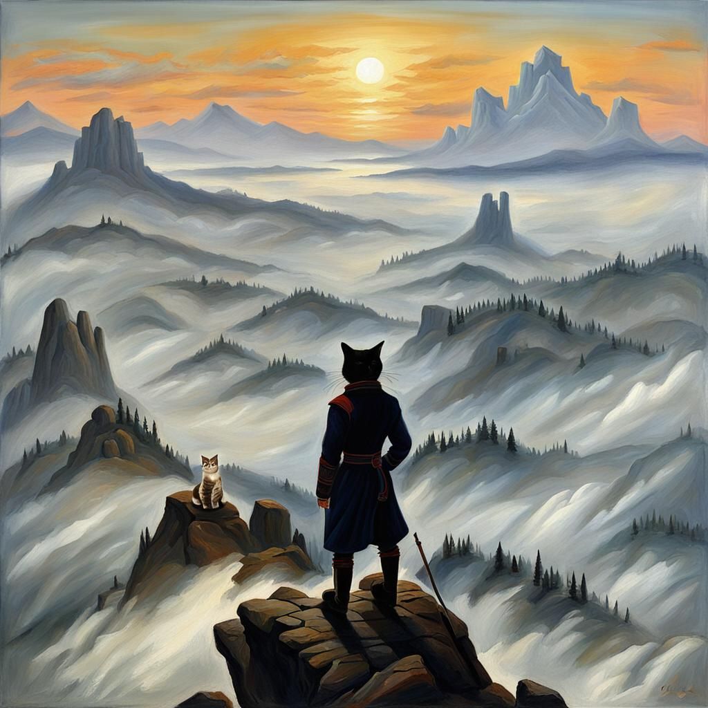 Cat as Wanderer Above the Sea of Fog