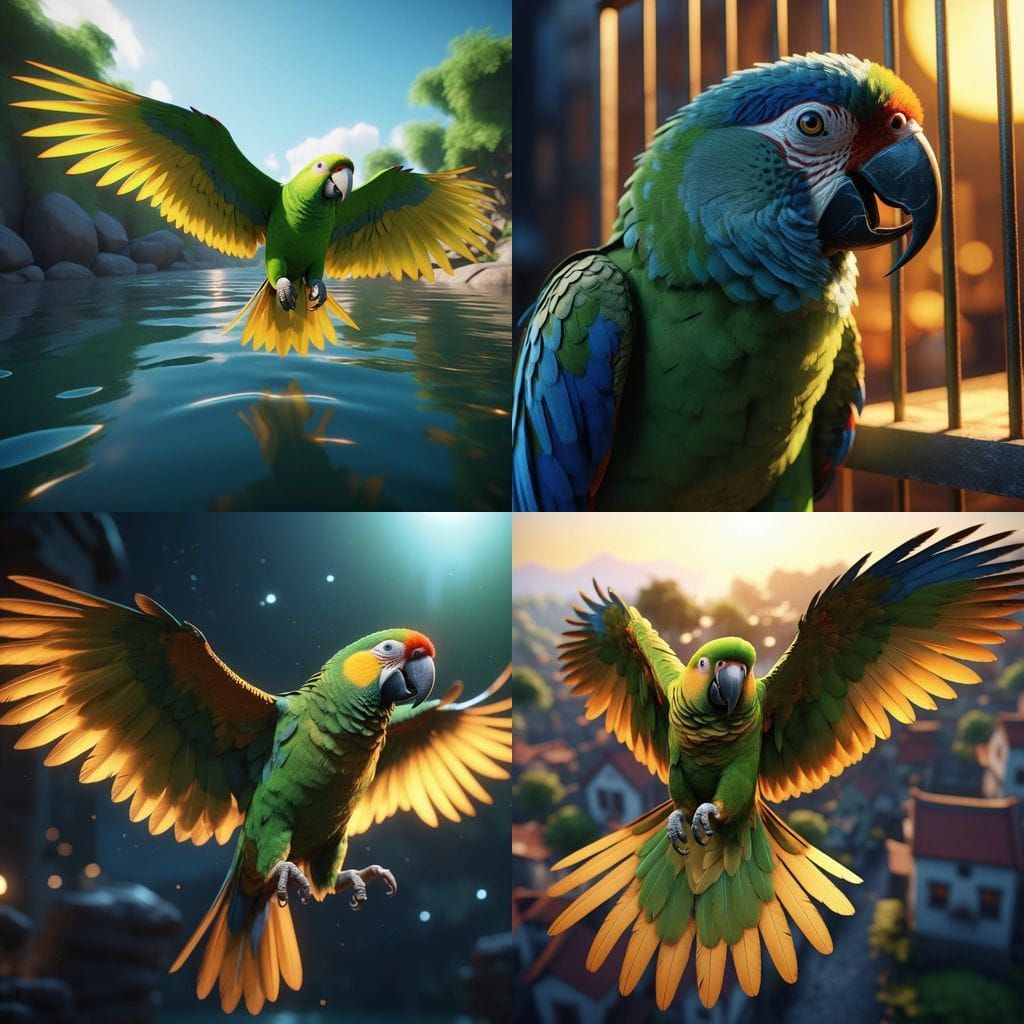 A Bright Green Parrot's Promise in a Dense Forest Village