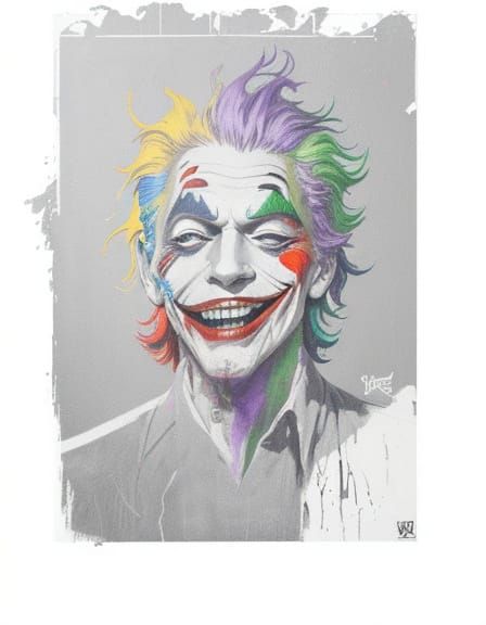The Joker in Vibrant Street Art Chaos