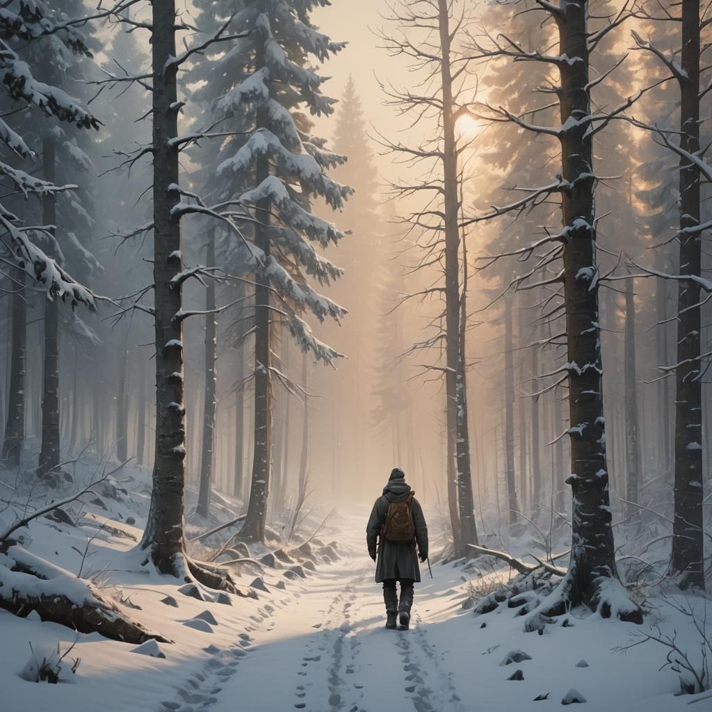 Snowy Forest Landscape Concept Art