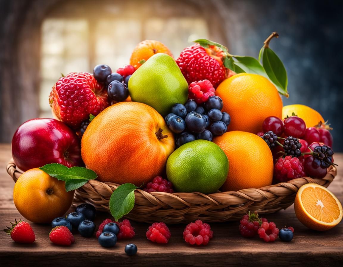 Hyperrealistic Fruit Commercial Photo with Bokeh