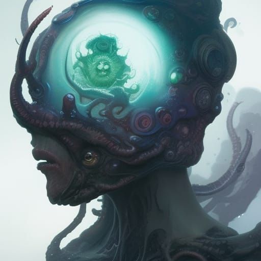 Eldritch Horror Planet Portrait in Digital Art Style