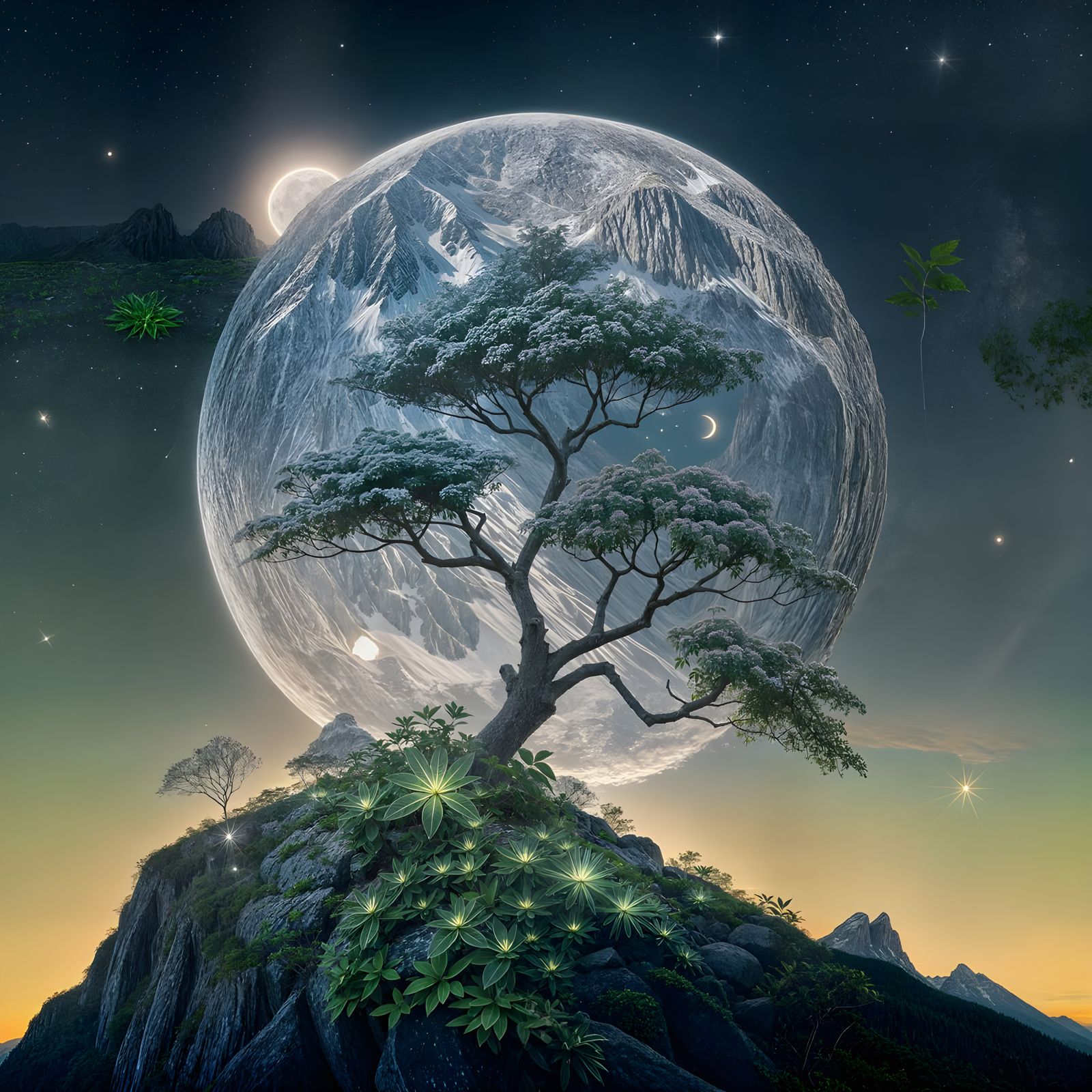 Enchanted Emerald Blossom Unfurls on Mystic Mountain