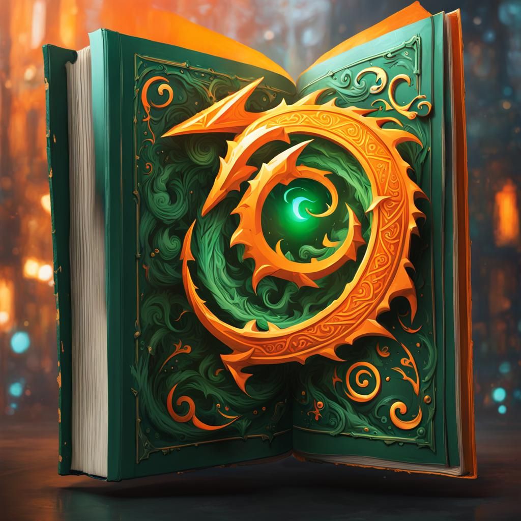 Mystical Runes: Wyvern Opens Book in Graffiti Art