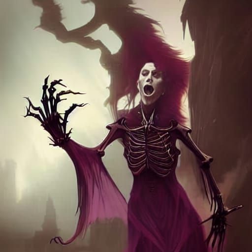 Vampire Demon Portrait in Hyperdetailed Style