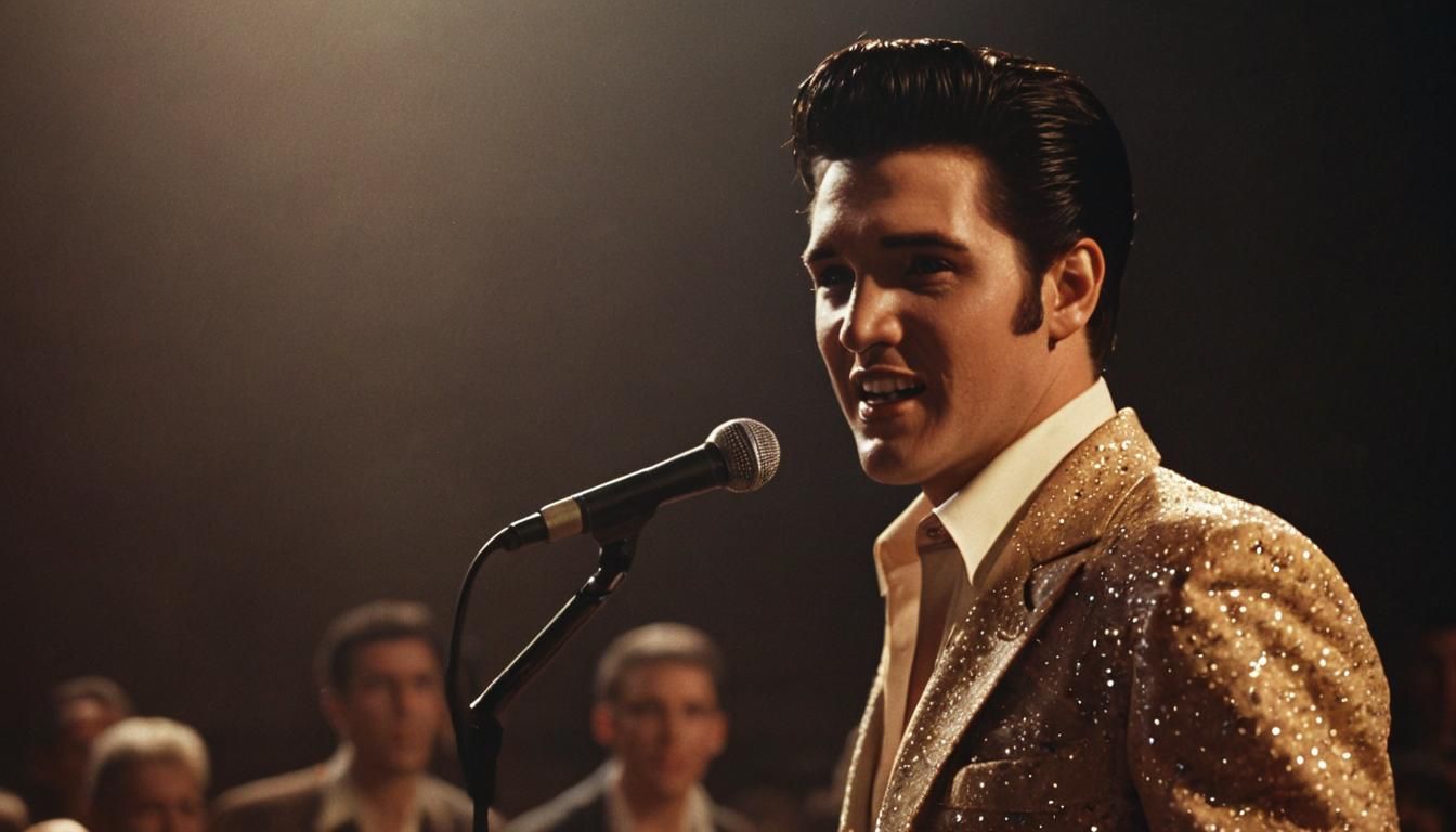 Elvis Presley on Stage in Cinematic Lighting