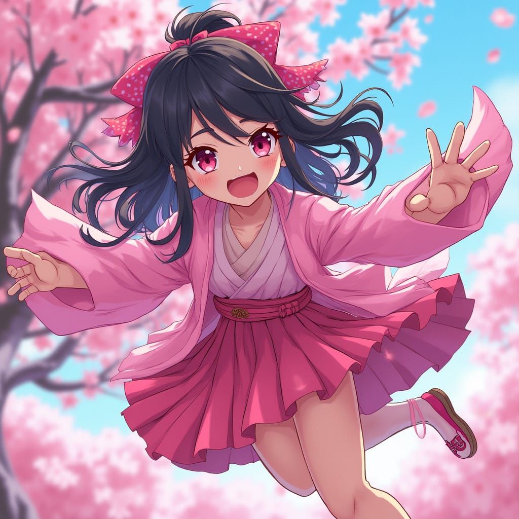 Cyberpunk Anime Girl in Pastel Hues