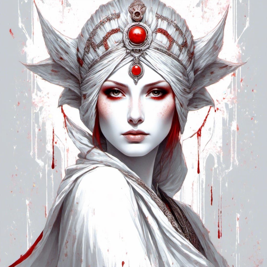 Hyperrealistic Portrait of a Red-Haired Jedi Lady