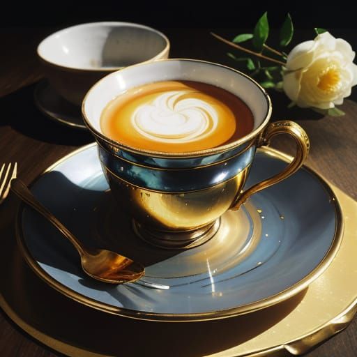 Surreal Still Life with Melting Silver-Gilt Tazza