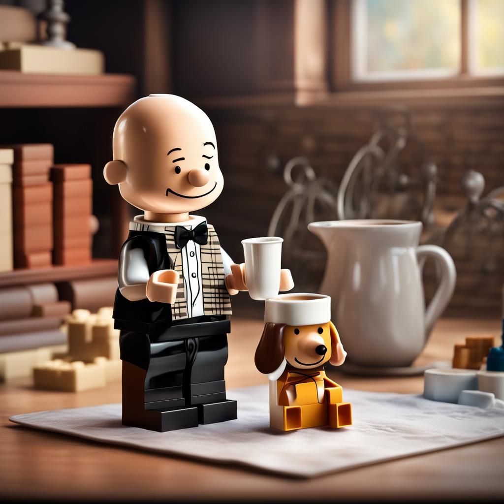 Charlie Brown Minifigure with Hot Chocolate