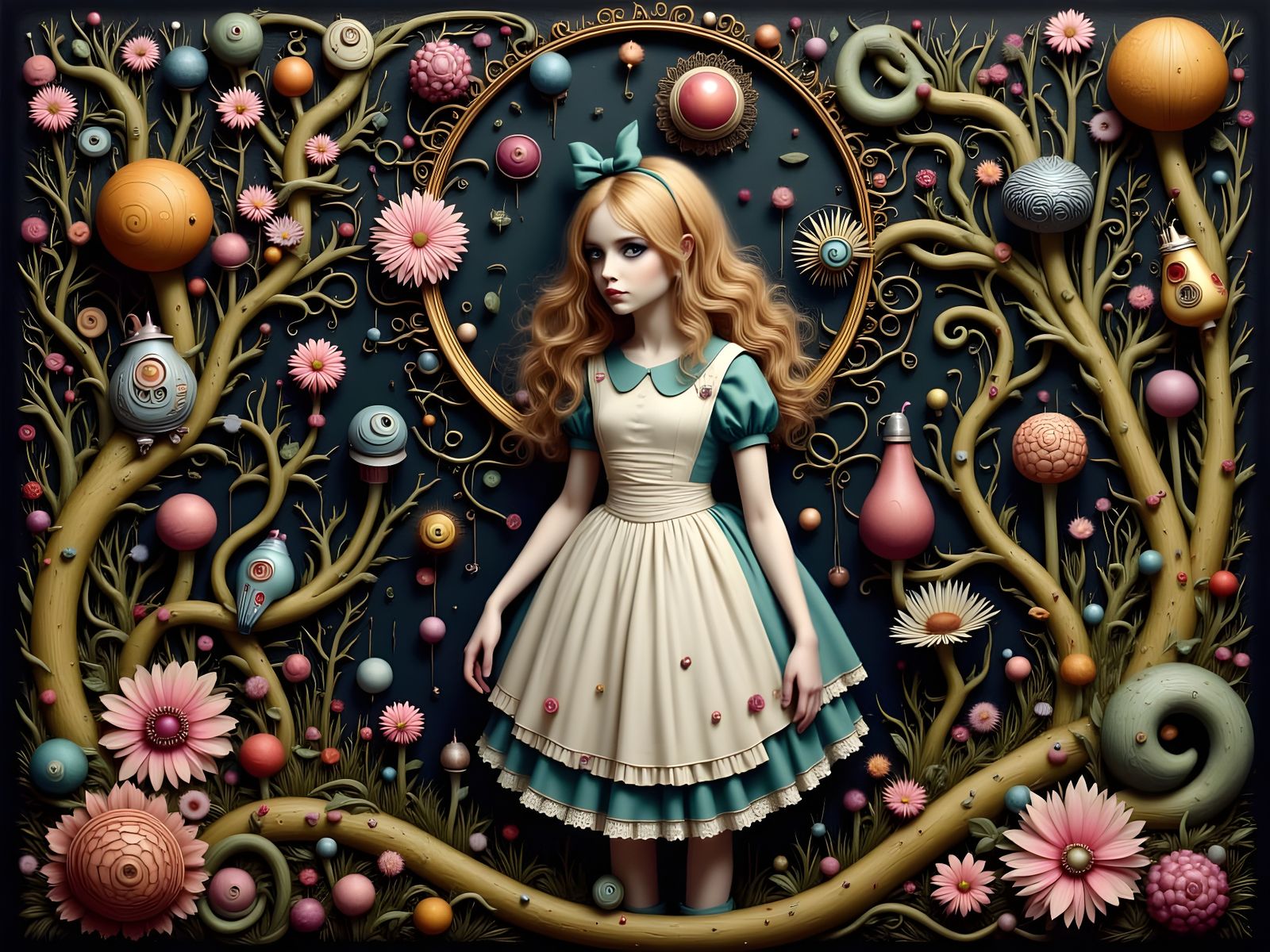 Alice in Wonderland Syndrome Surreal Oil Painting