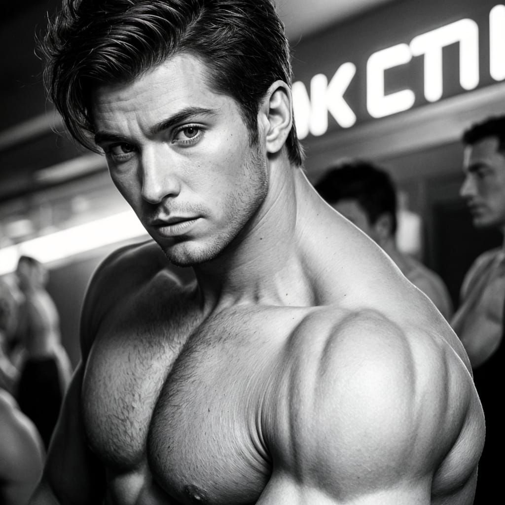 Muscular Male Portraits in a Vibrant Gay Bar