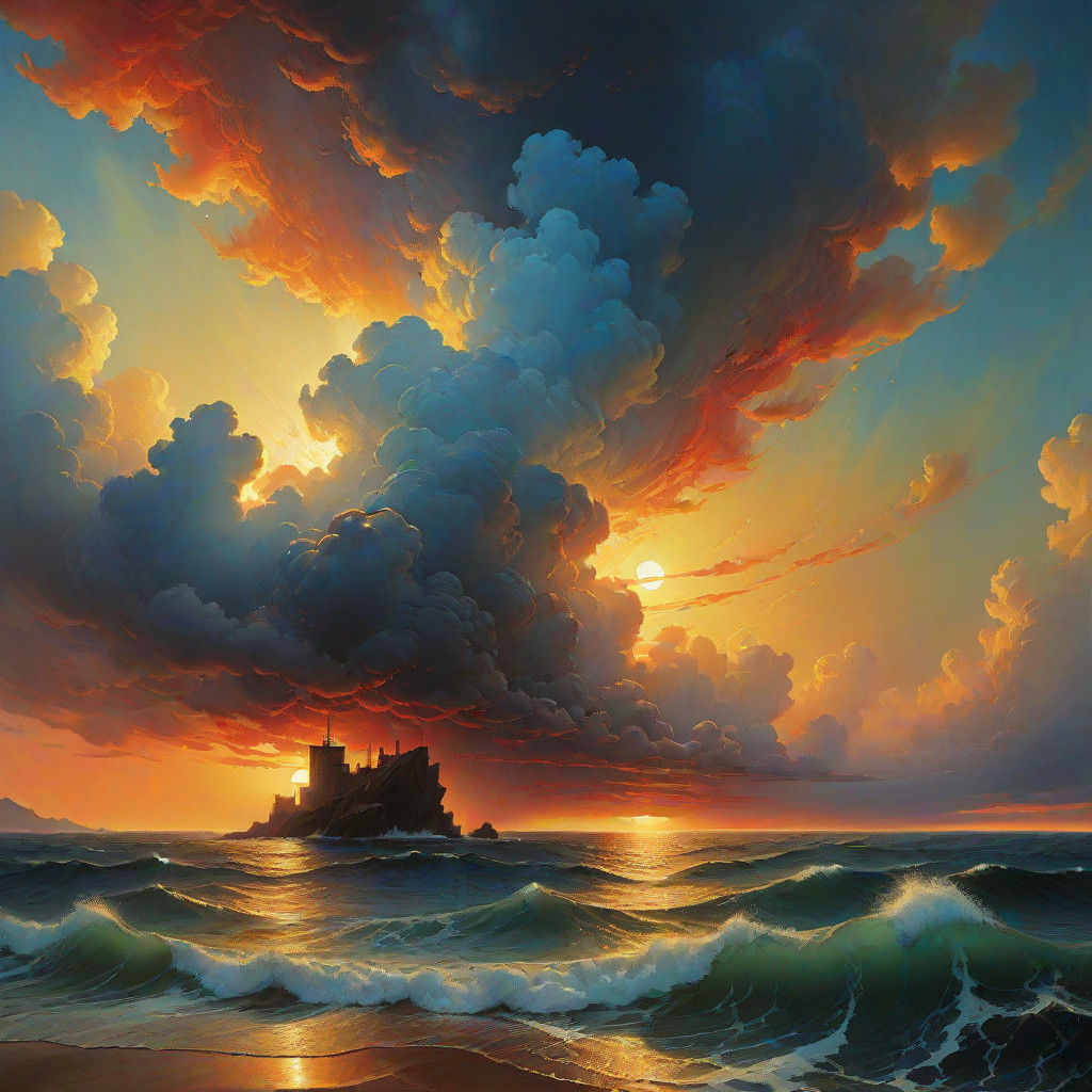 Surreal Sunset Masterpiece in Epic Digital Painting Style
