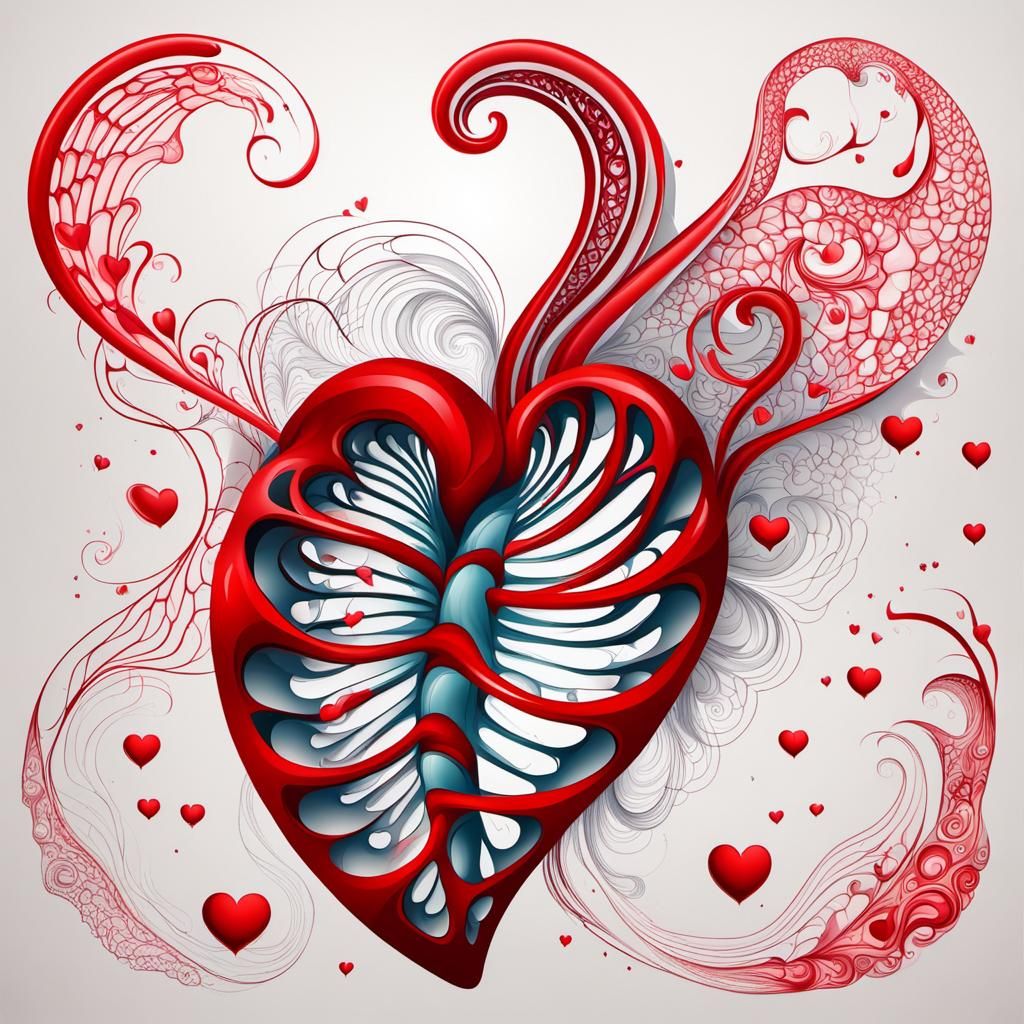 Bleeding Heart: Abstract Vector Fractal Design
