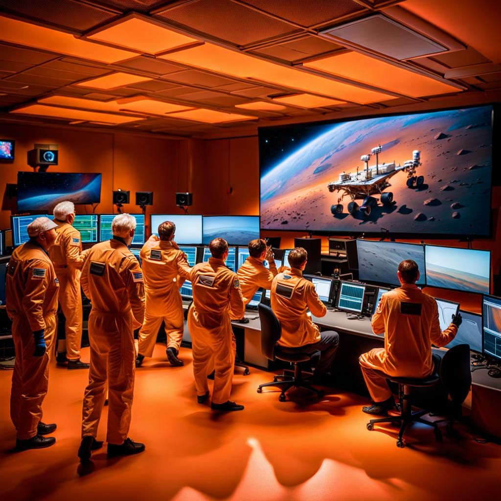 Scientists Celebrate Mars Rover Mission in Mission Control