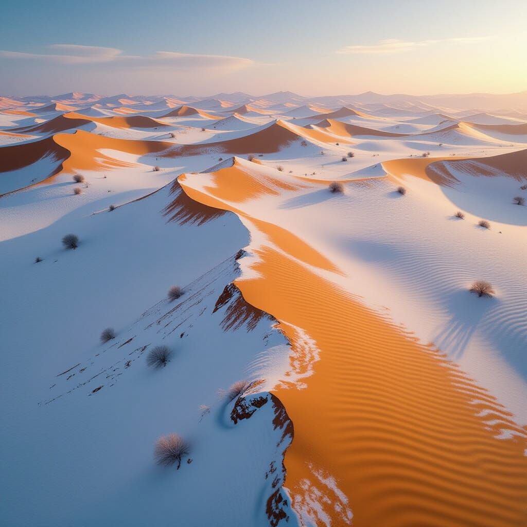 Snowy Sahara Desert Landscape