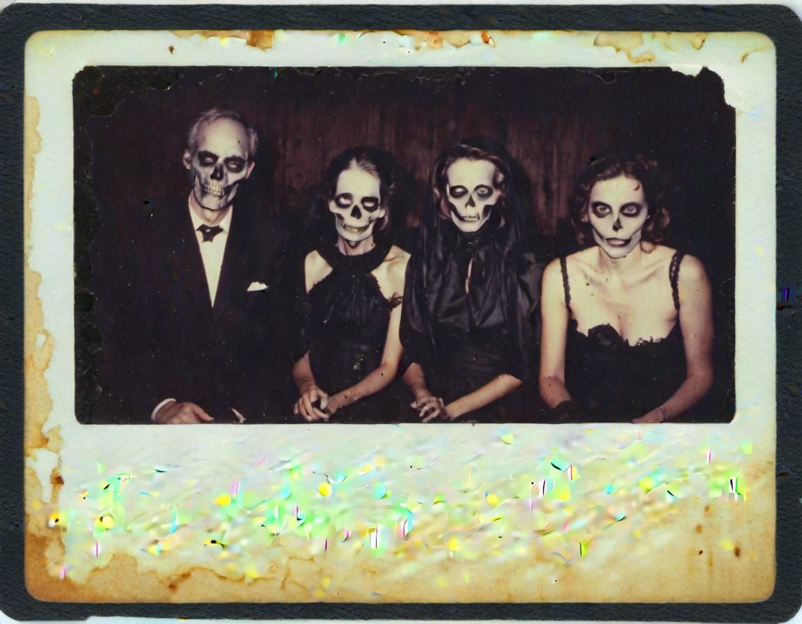 Dark and Decaying Polaroid Family Portrait