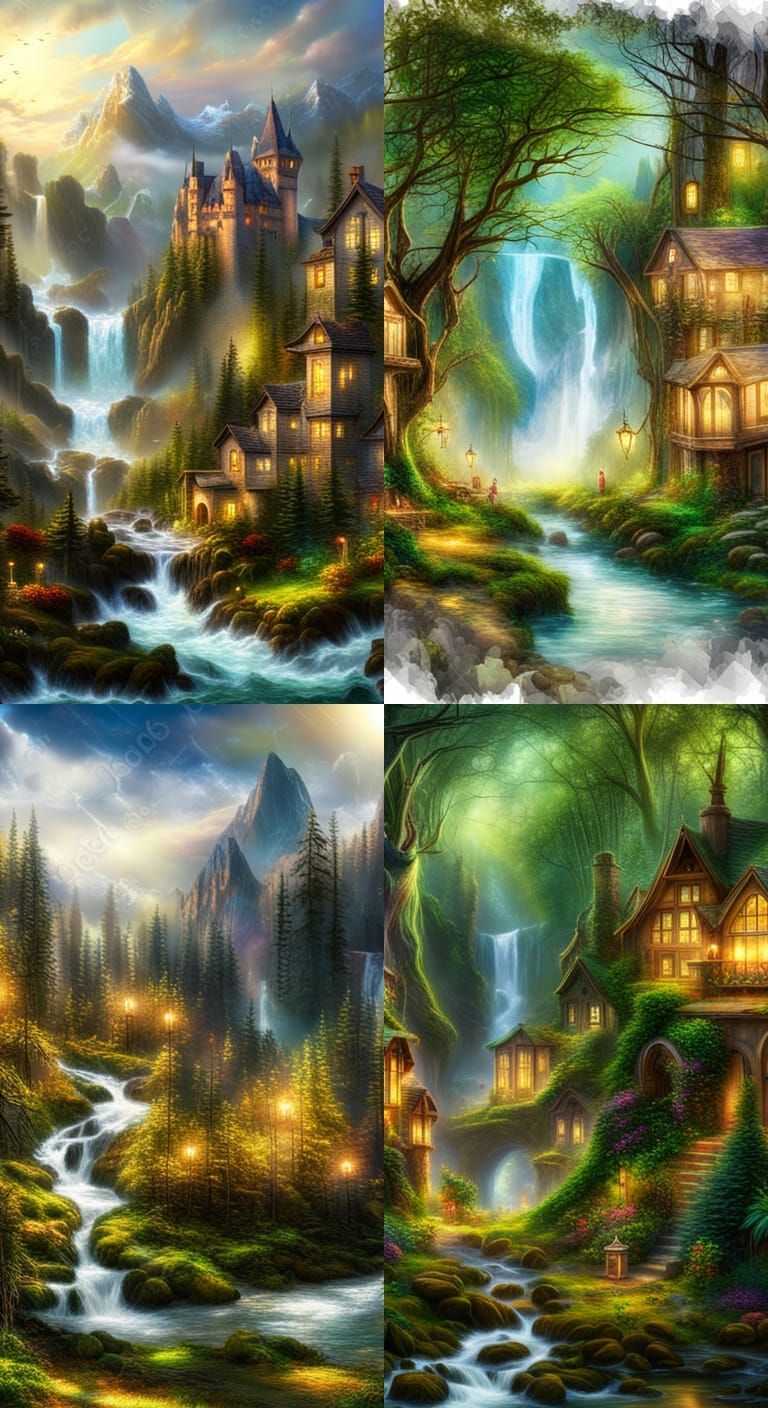 Enchanted magical forest with beautiful lighting