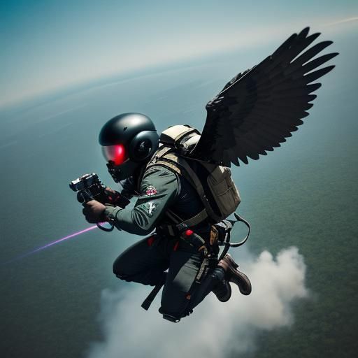 Jetpack Flight Over Amazon Jungle: Cinematic Still