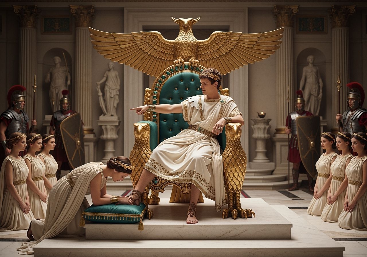 Emperor Nero on Jeweled Throne