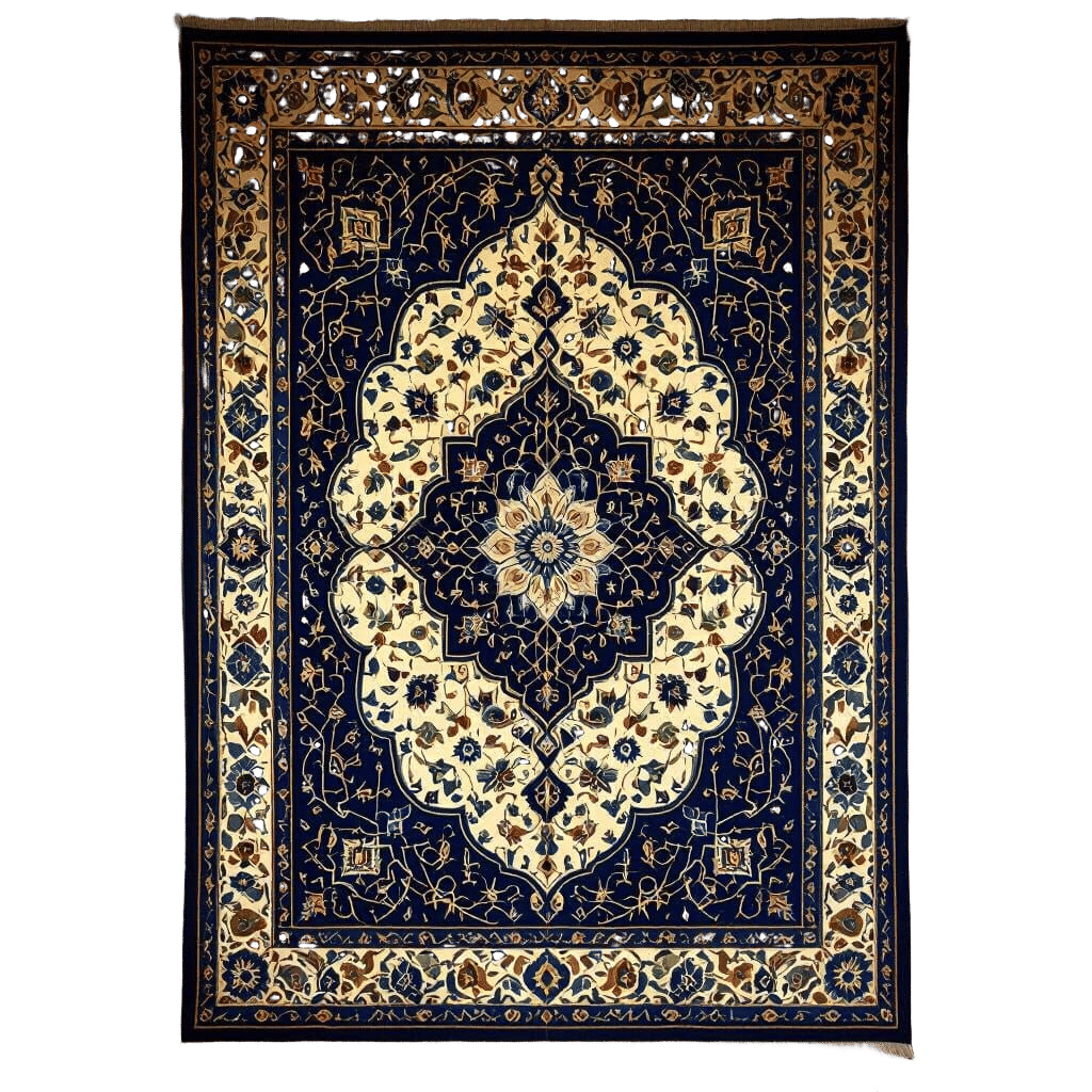 Navy Cream Arabian Tapestry Design