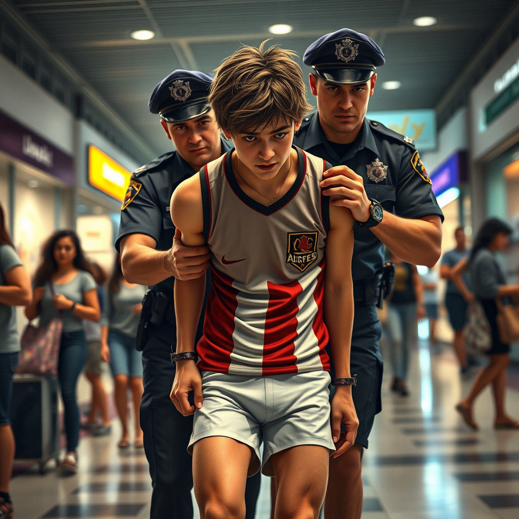 Teenage Thief's Arrest in Shopping Centre, Digital Art