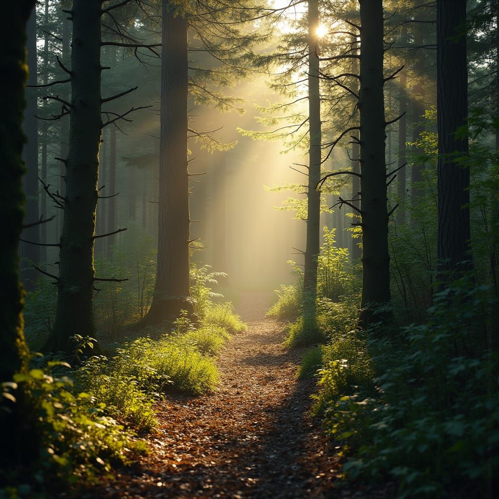 Eerie Dawn in a Swampy Forest: Gothic Horror