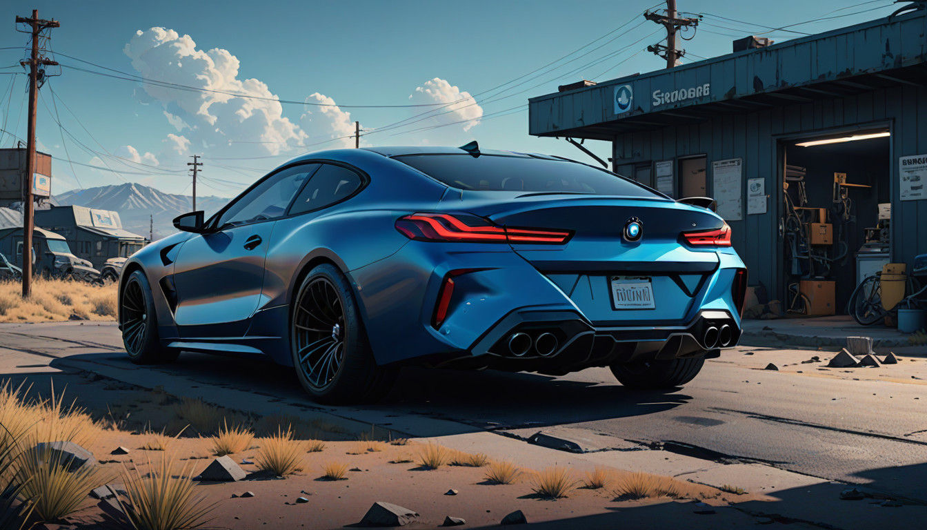 BMW M8 Competition Blueprint in Deep, Matte Style