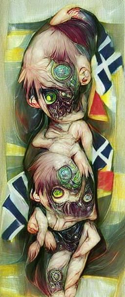 Cyberpunk Zombie Hybrid in Expressionist Style