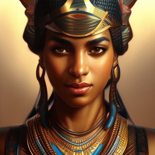 Nubian Female Egyptian Warrior Portrait in 8K