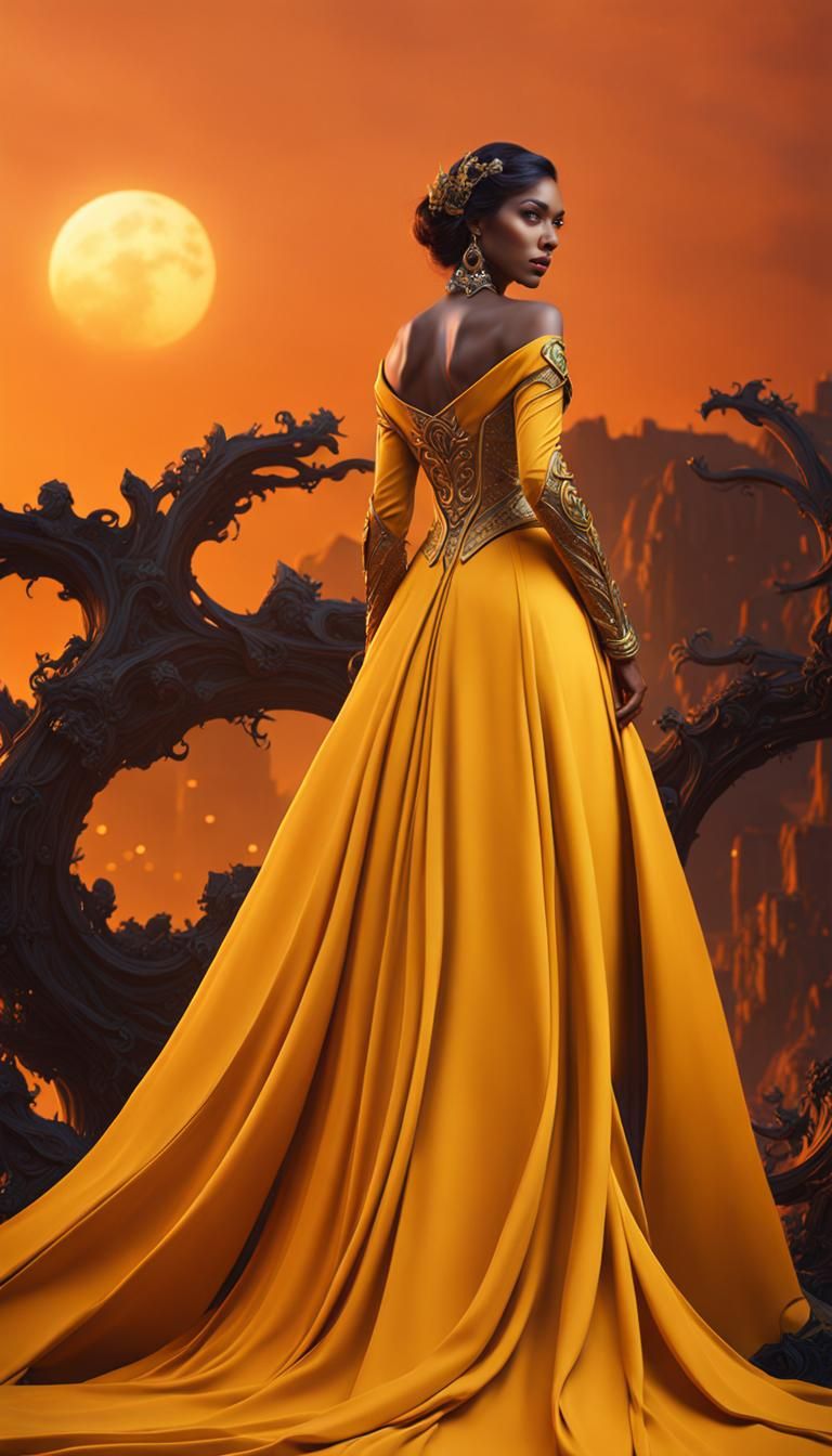 Detailed Matte Painting of a Woman in Fantasy Style