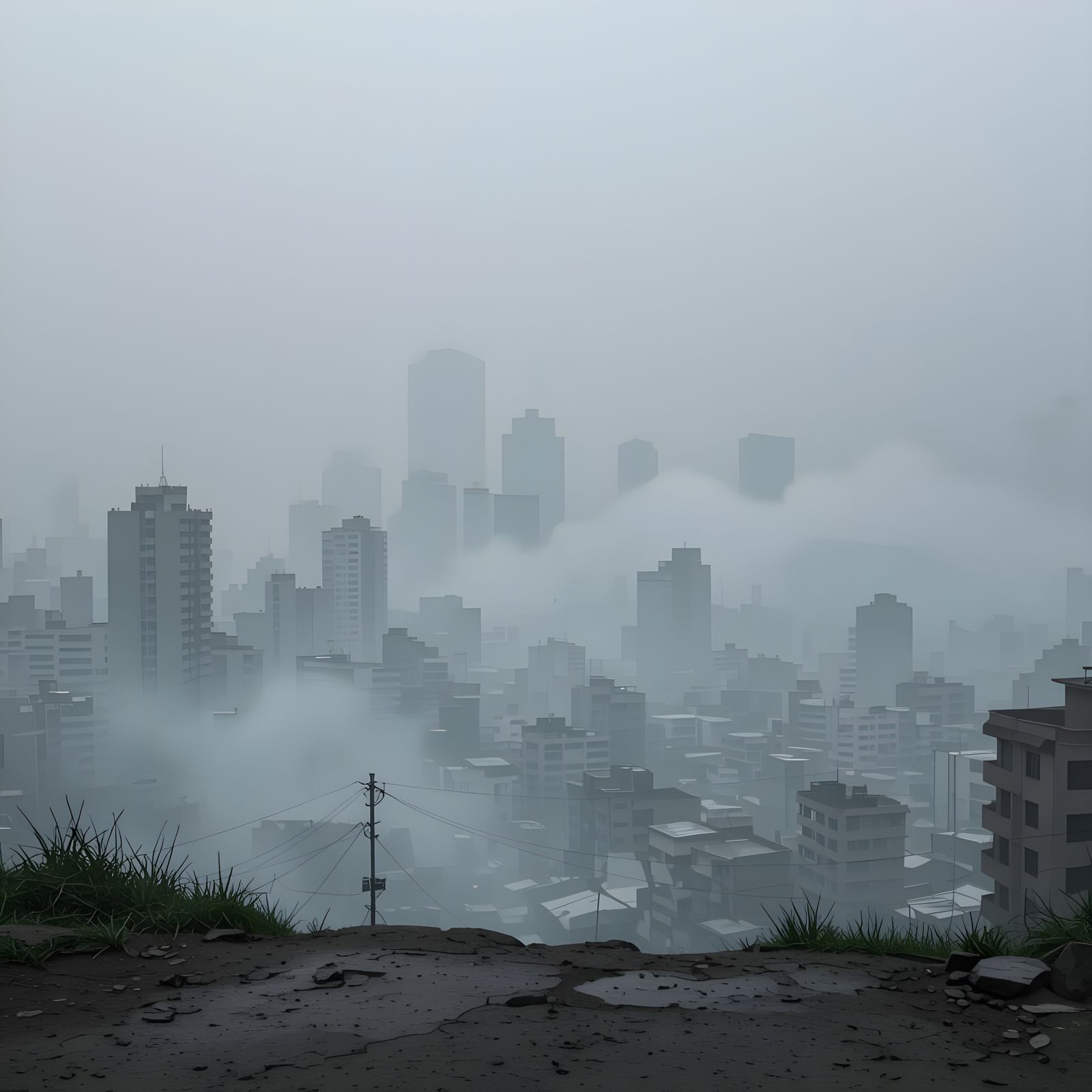 Lima City Skyline Shrouded in Smog