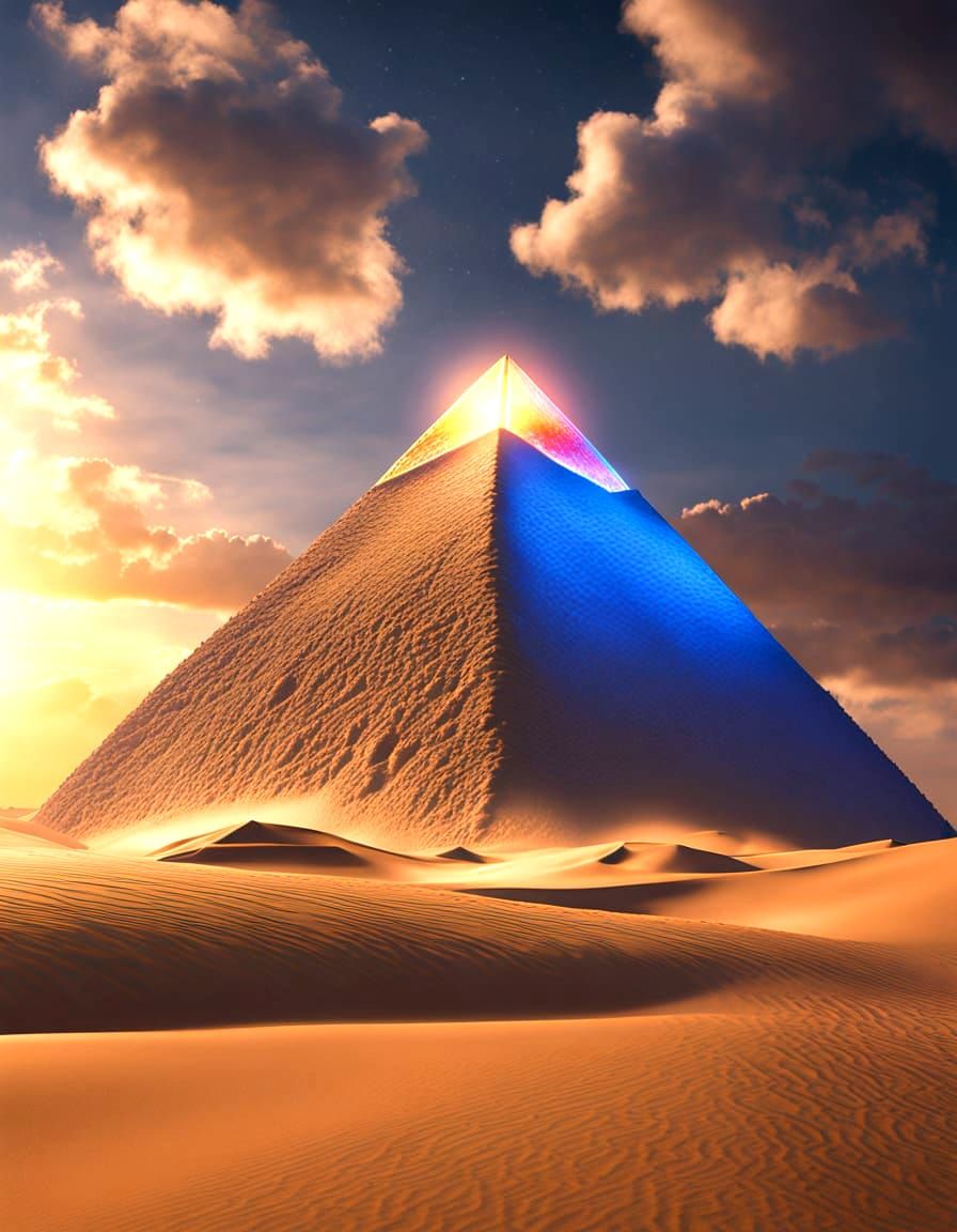 Futuristic Giza Pyramids as Sci-Fi Power Plant