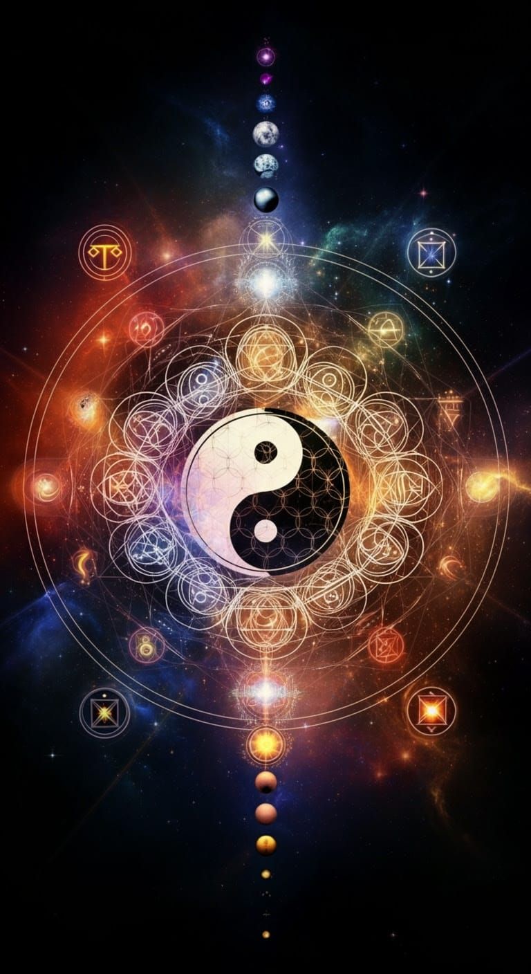 Yin Yang Symbol with Sacred Geometry