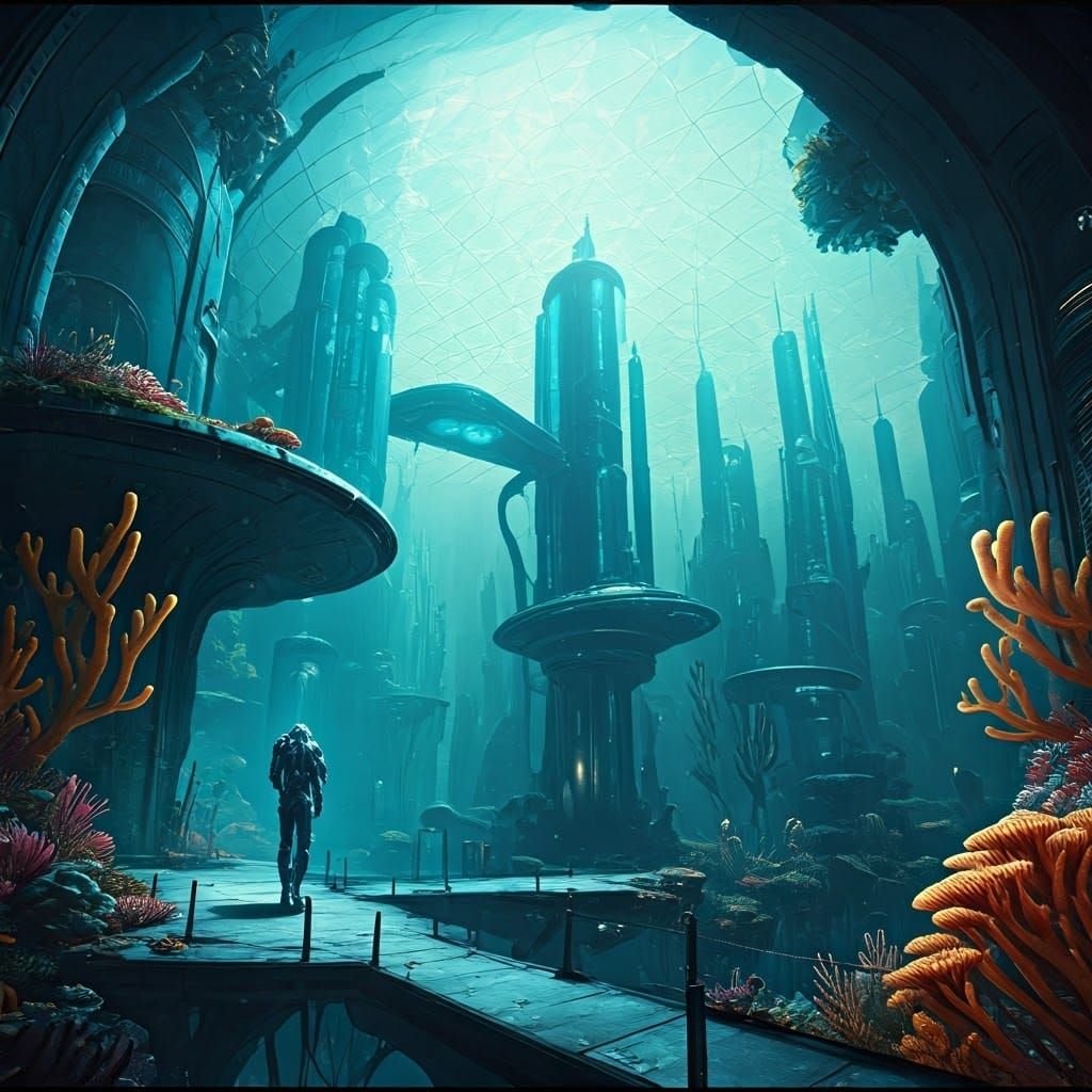 Aqualis: A Bioluminescent Underwater Cityscape