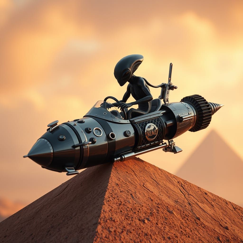 Alien Pilot in Sci-Fi Setting as 3D Render