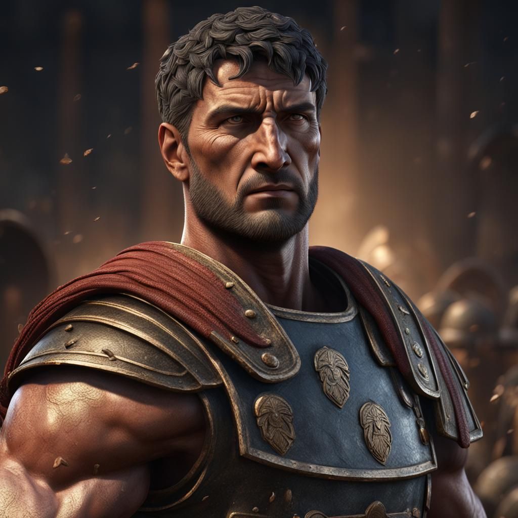 Detailed 8K Art of a Roman Legionary