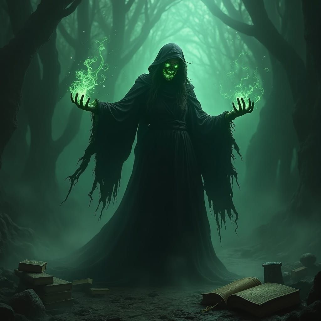 Dark Sorceress Weaves Unholy Power in a Medieval Fantasy Rea...