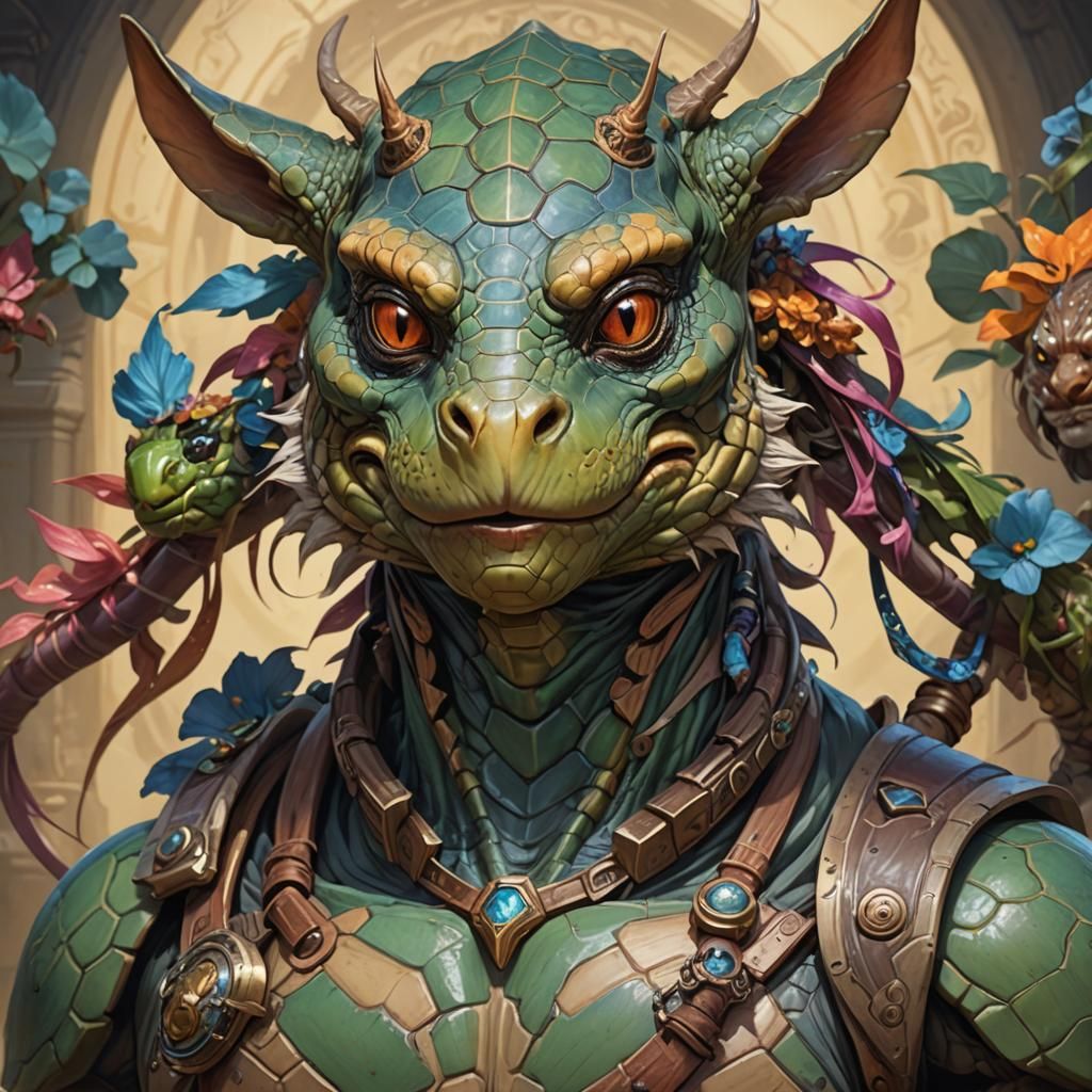 Hybrid Creature Portrait in Detailed Concept Art Style
