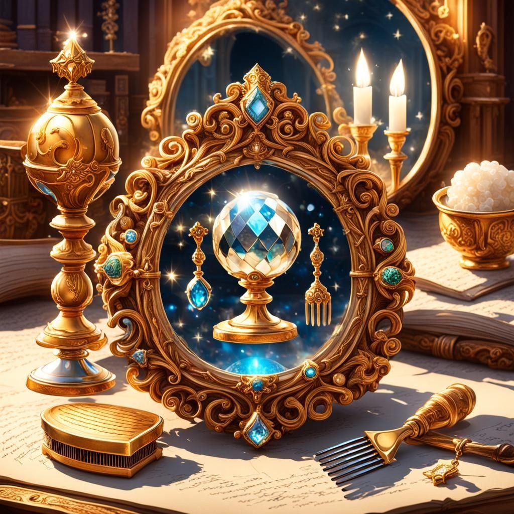 Magical Ring, Goblet, Mirror, and Comb