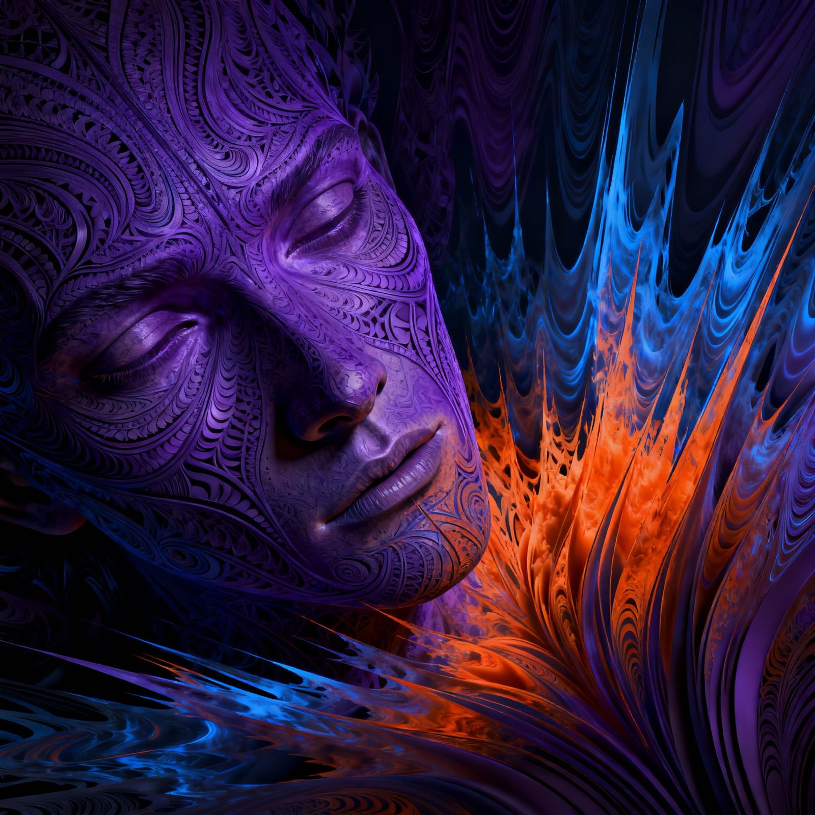 Agony of the Soul: Abstract Fractal Vector Art