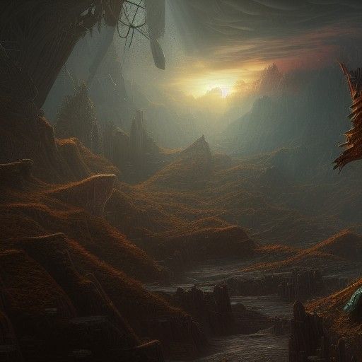 Fantastical Suffering in Detailed Matte Painting