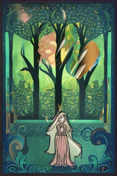 Rose Gold Fantasy Storybook Illustration