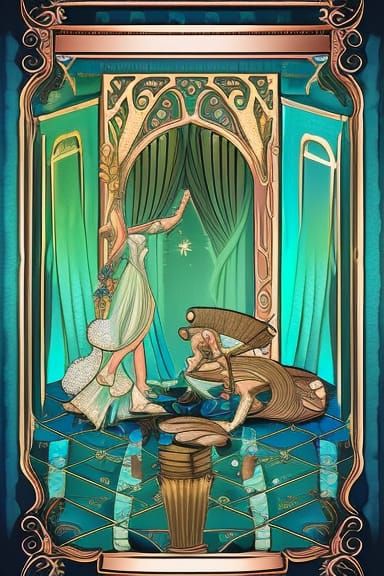Rose Gold Fantasy Storybook Illustration