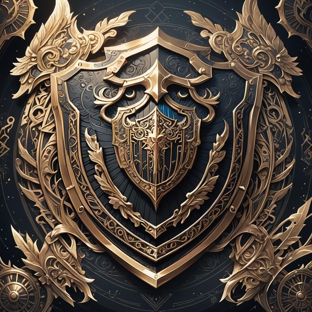 A medium shot of an illustrious shield